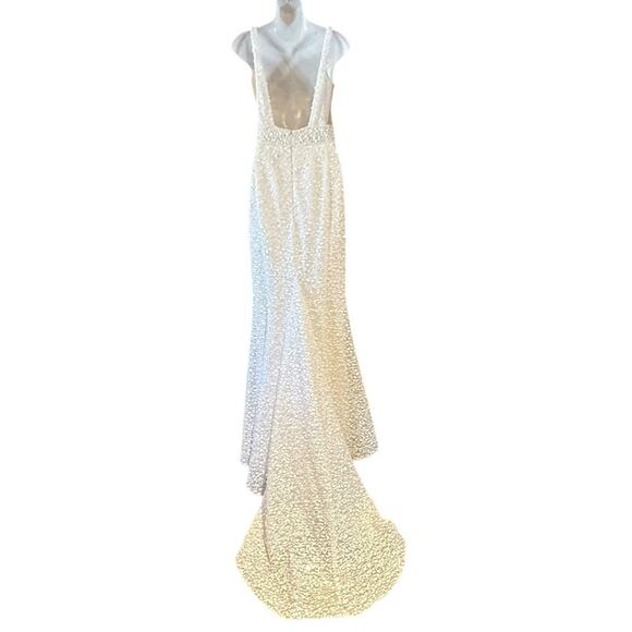 Jane Hill Billie Elegant White Sequined  Wedding Dress Sz 11 - Picture 10 of 13